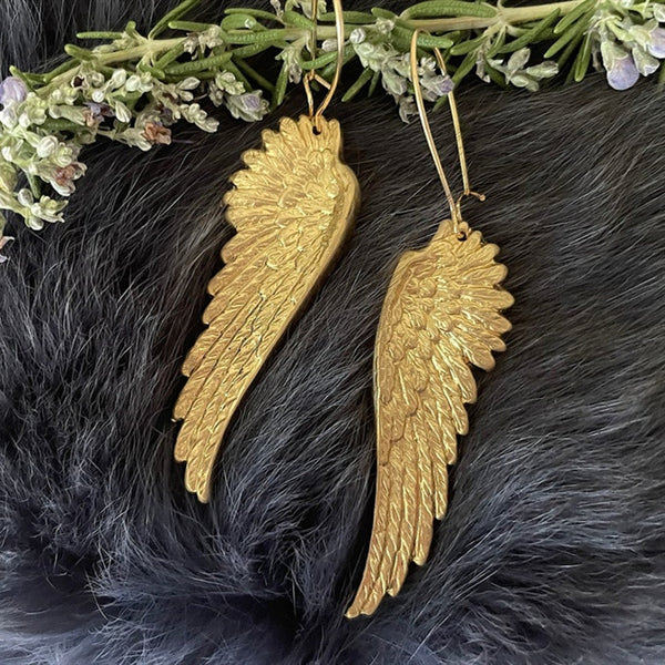 Golden Wings Pendant Earrings