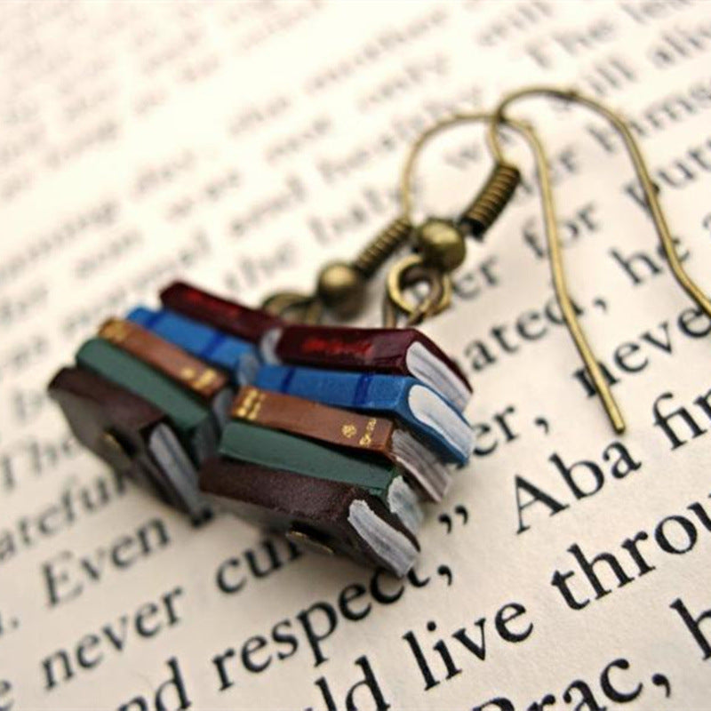 Stacked Book Earrings