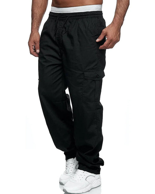 Men's Cargo Pants Relaxed Fit Sport Pants Jogger Sweatpants Drawstring Outdoor Trousers with Pockets