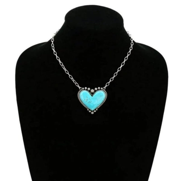 Heart-Shaped Turquoise Necklace