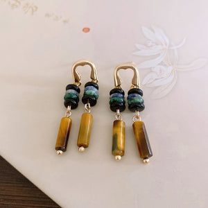 Tiger Eye Stone Earrings