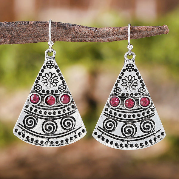 Vintage Inlaid Ruby Earrings