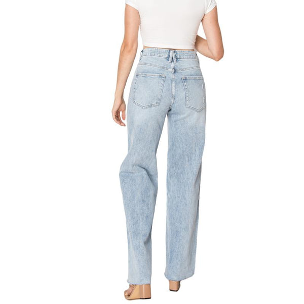 Wide Leg Jeans For Women High Rise Stretchy Baggy Jeans BYW8129