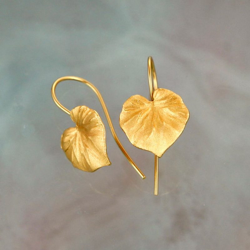 Vintage Golden Leaf Earrings