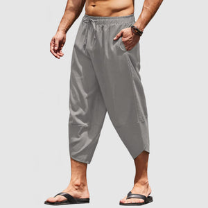 Men's Vacation Style 7-Point Cotton Linen Beach Pants