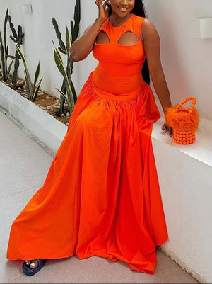 Cutout Flowy Maxi Dress