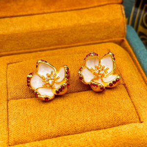 French vintage flower stud earrings