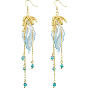 Retro Super Immortal Leaf Tassel Earrings