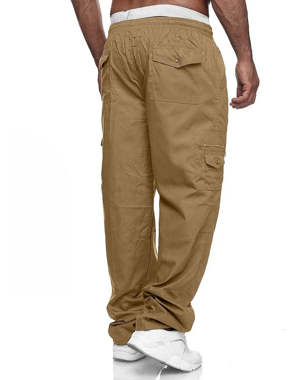 Men's Cargo Pants Relaxed Fit Sport Pants Jogger Sweatpants Drawstring Outdoor Trousers with Pockets