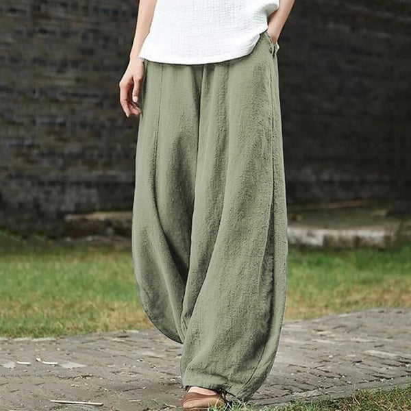 Casual Plain Drawstring Pocket Pants