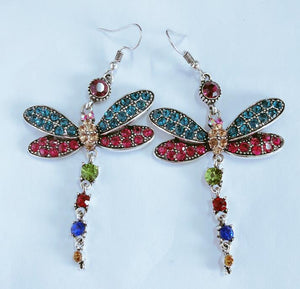 Dragonfly Crystal Earrings