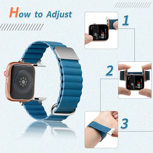 Men's Genuine Leather Magnetic Reverse Buckle Loop Strap