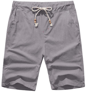 Men's Drawstring Linen Beach Shorts