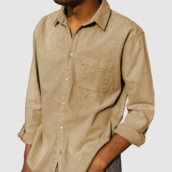 Men's Daily High Quality Cotton Linen Shirt