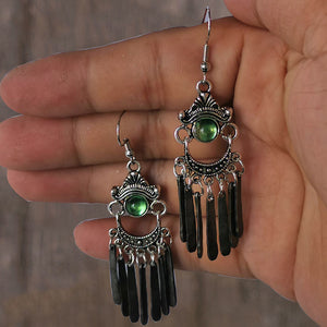 Vintage metal fringe hanging earrings