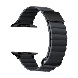 Men's Genuine Leather Magnetic Reverse Buckle Loop Strap