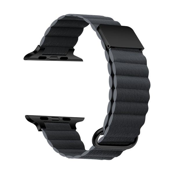Men's Genuine Leather Magnetic Reverse Buckle Loop Strap