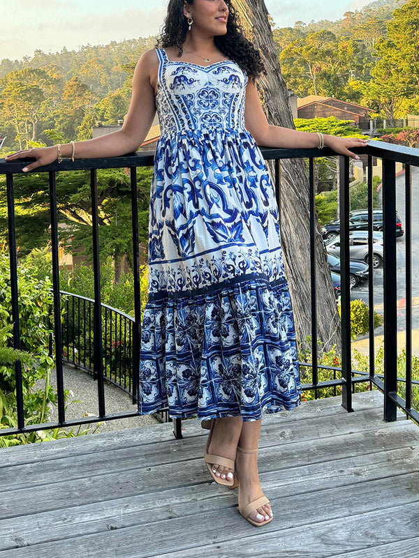 Printed Sleeveless Maxi Dress