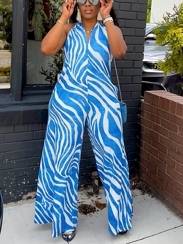 Printed Halter Jumpsuit