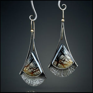 Birch Forest Leaf Colored Earrings