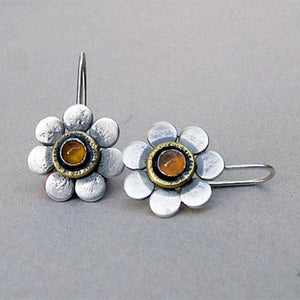 Retro Multi Color Flower Earrings