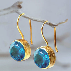 Sea Blue Zircon Earrings