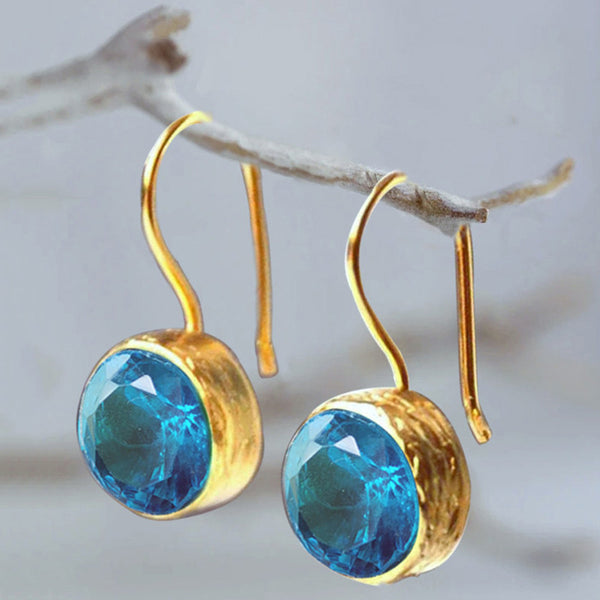 Sea Blue Zircon Earrings