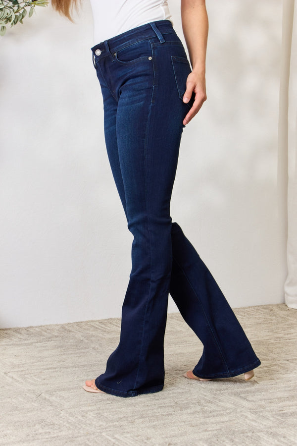 Women's Full Size Mid Rise Flare Jeans