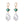 Geometric Green Crystal Glass Earrings