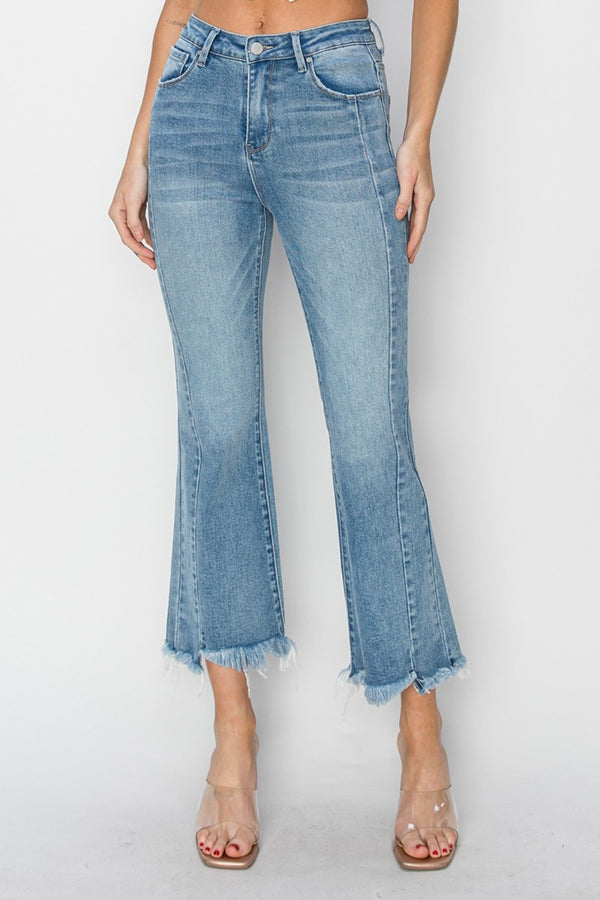 Full Size High Frayed Hem Jeans