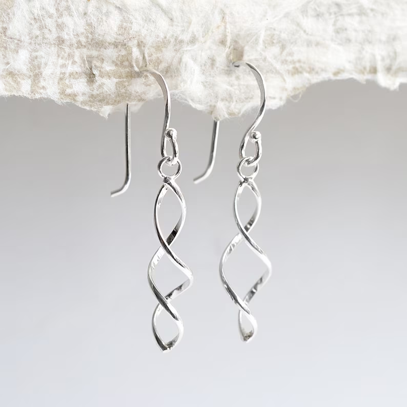 Vintage Spiral Silver Earrings