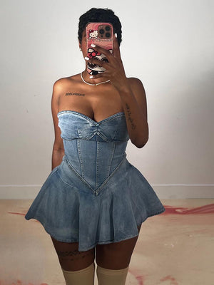 Sweetheart Denim Mini Dress