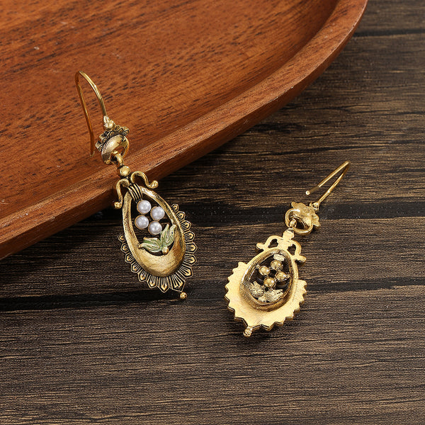 Gold Flower Earrings