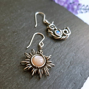 Bohemian Vintage Sun Moon Earrings