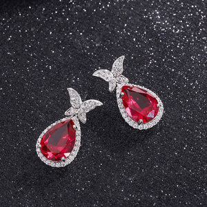 Butterfly  Water Droplet Shape Earrings