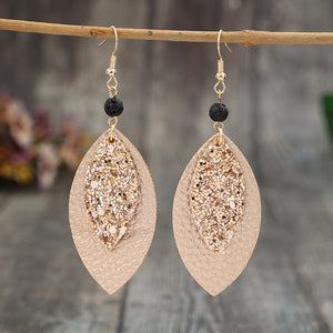 Leaf spliced earrings