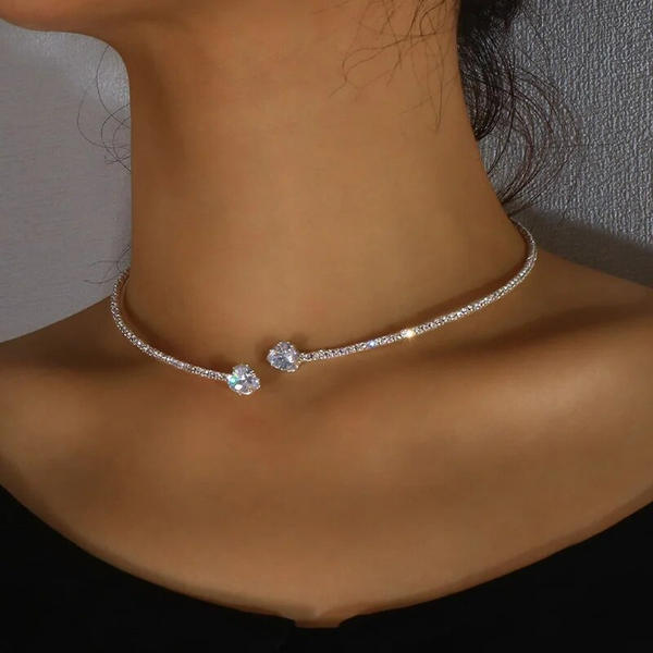 Vintage Double Zirconia Necklace