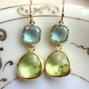 Blue Green Vintage Earrings