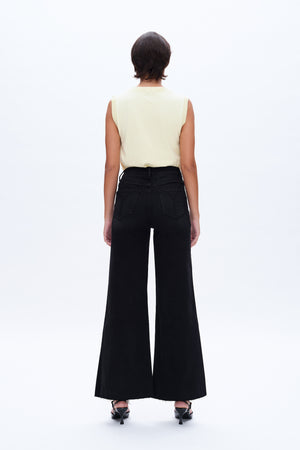 Utility Patch Pocket High Rise Wide Leg Jeans