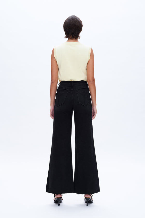Utility Patch Pocket High Rise Wide Leg Jeans