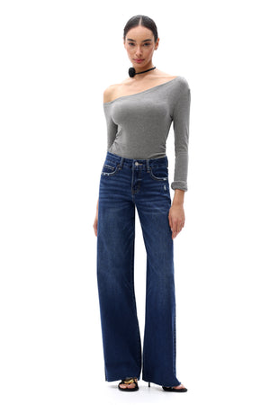 ONESO Women Coastal-Inspired Mid Rise Wide Leg Jeans