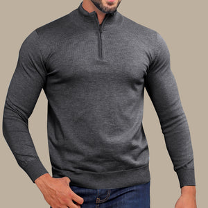 Men's Half-Zip Cotton Sweater