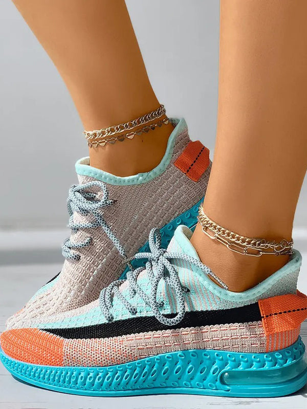 Colorblock Lace Up Sneakers