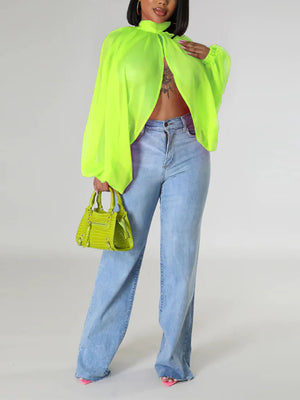 Chiffon Slit Asymmetric Top