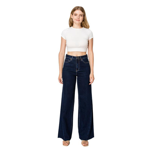 Beth High Rise Wide Leg Jeans Deep Wash Plus Size BYW8052