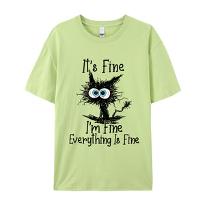 Everything Is Fine Cat Tee