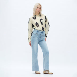 ONESO Women High Waist Wide Leg Jeans Retro Vintage Style Fit Comfortable Everyday Jeans