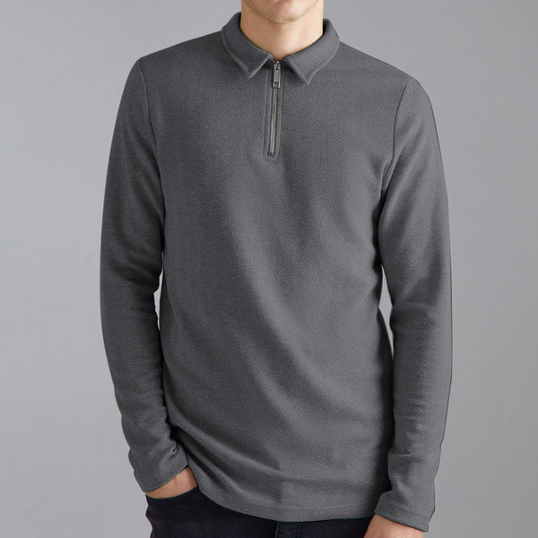 Men's Long Sleeve Soft Slim Fit Polo Sweater