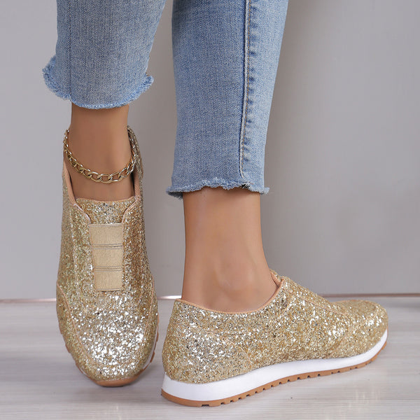 Sequins Round Toe Single Shoes Comfortable