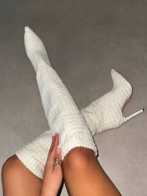 Towel Pointed Toe Boots